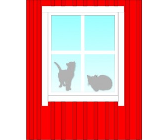 Dekor Katter i fönster