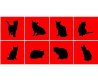 Kakeldekoration Katter 8st