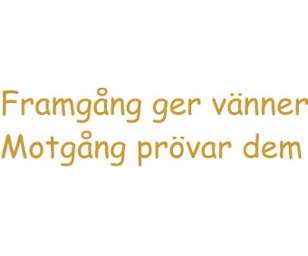 Framgång ger Vänner motgång prövar dem
